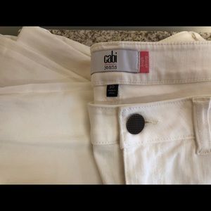 Ladies high skinny cream denim